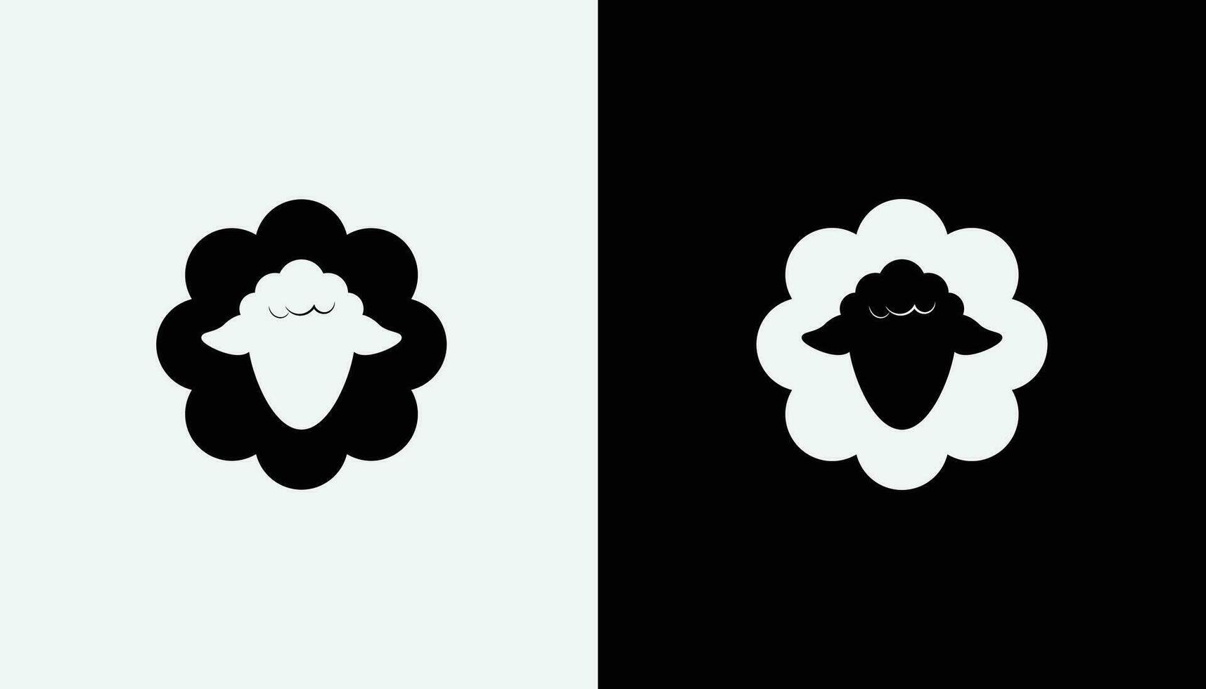 black sheep and white sheep logo vector