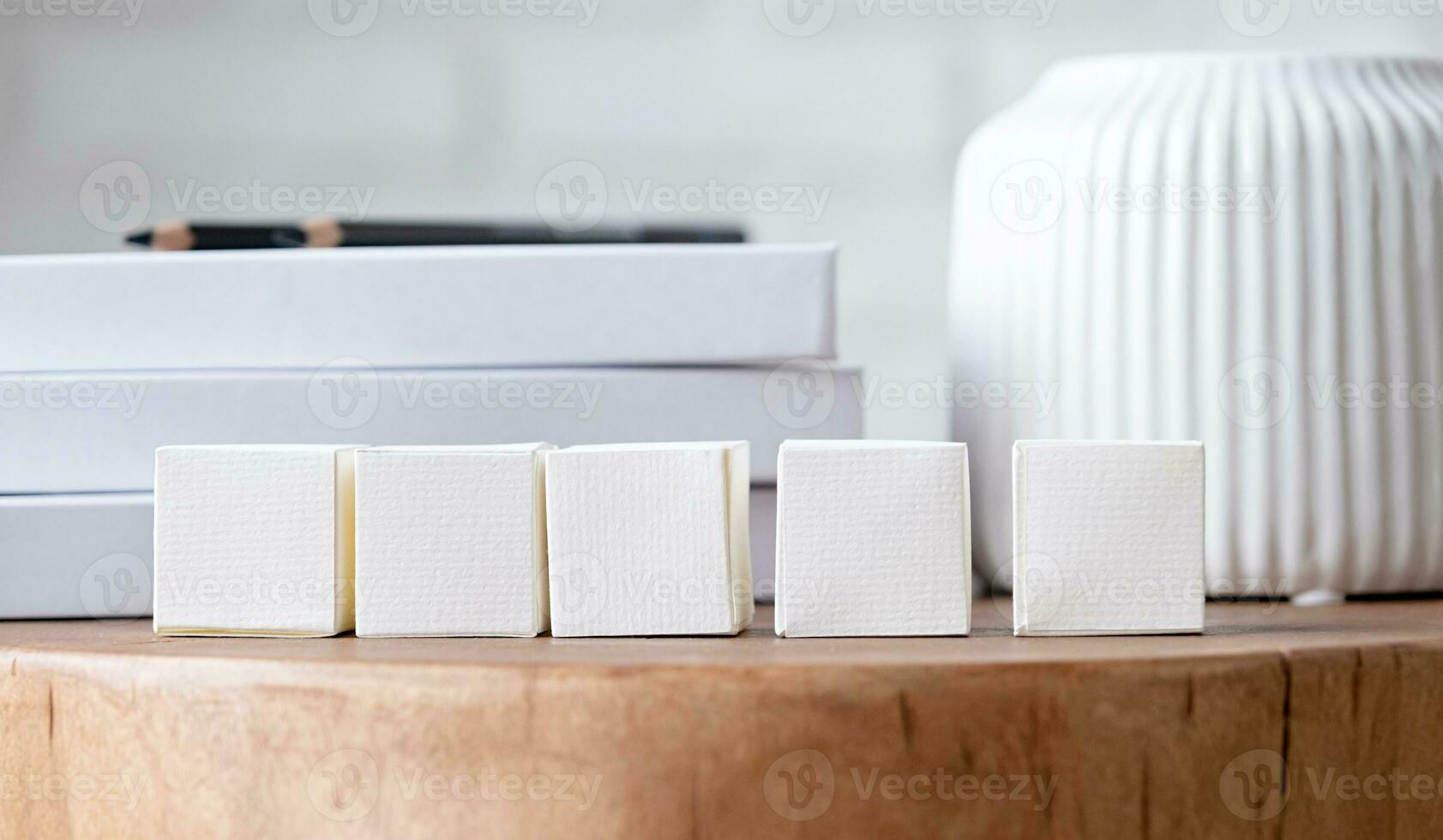 blank paper boxes on white background. copy space available photo