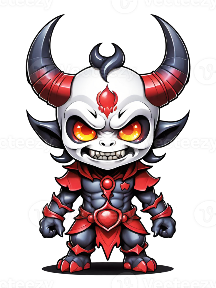 AI generated Demon esport mascot cartoon character with horns isolated on transparent background png