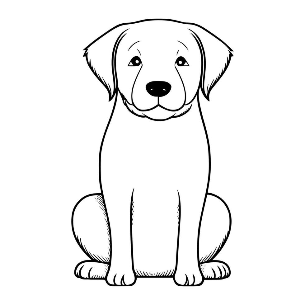 Cute dog vector black and white cartoon character design collection. White background. Pets, Animals.