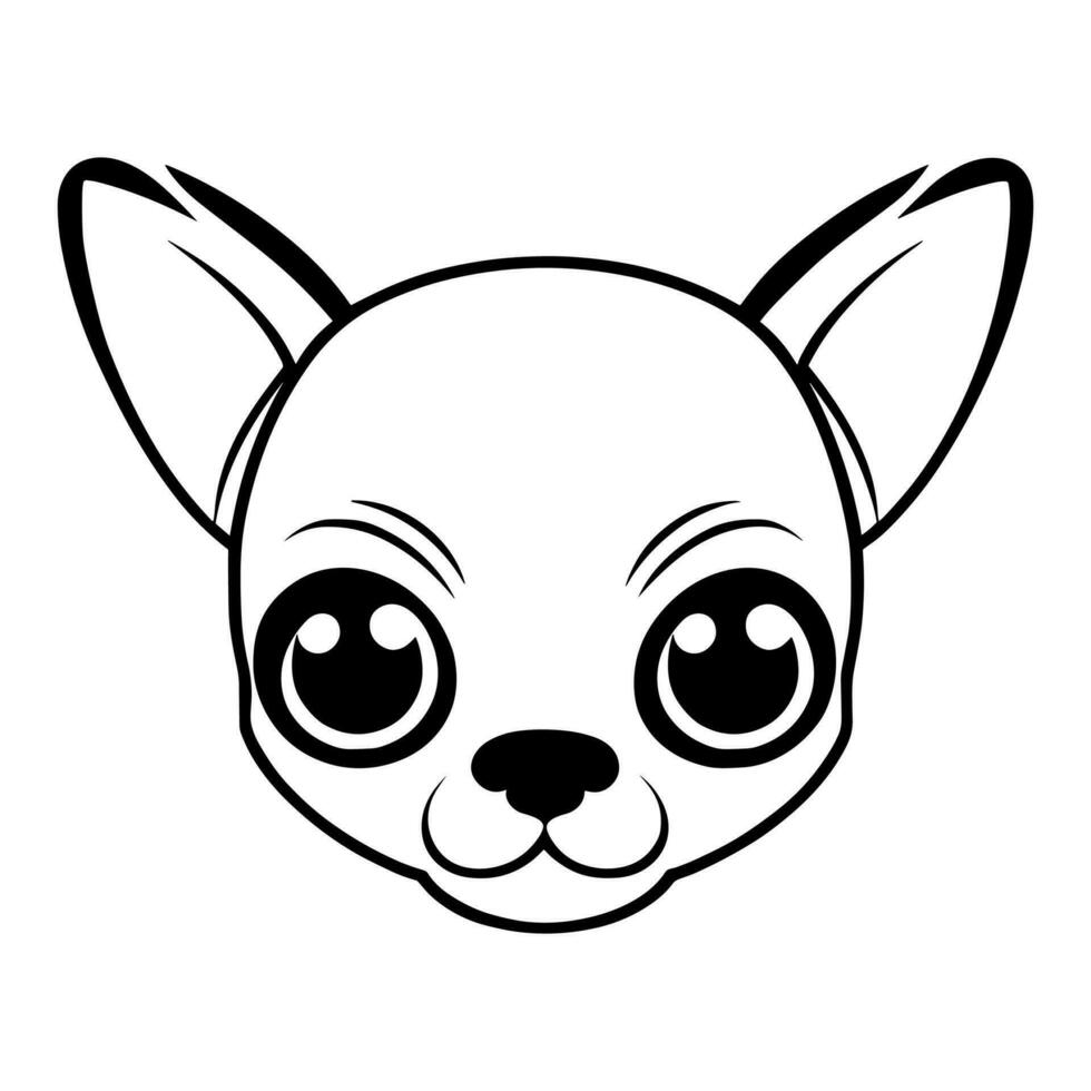 Cute dog vector black and white cartoon character design collection. White background. Pets, Animals.