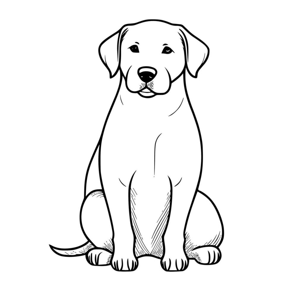 Cute dog vector black and white cartoon character design collection. White background. Pets, Animals.