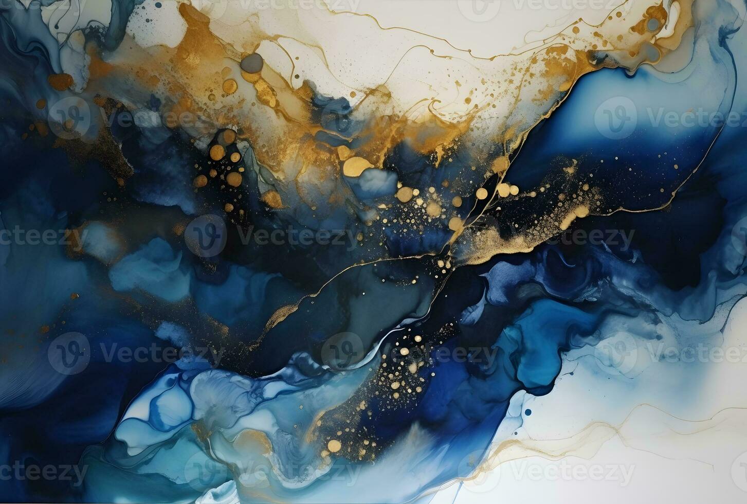 AI generated Dark Abstract Modern Marble Liquid Acrylic Texture with Trend Color and Golden Dust photo