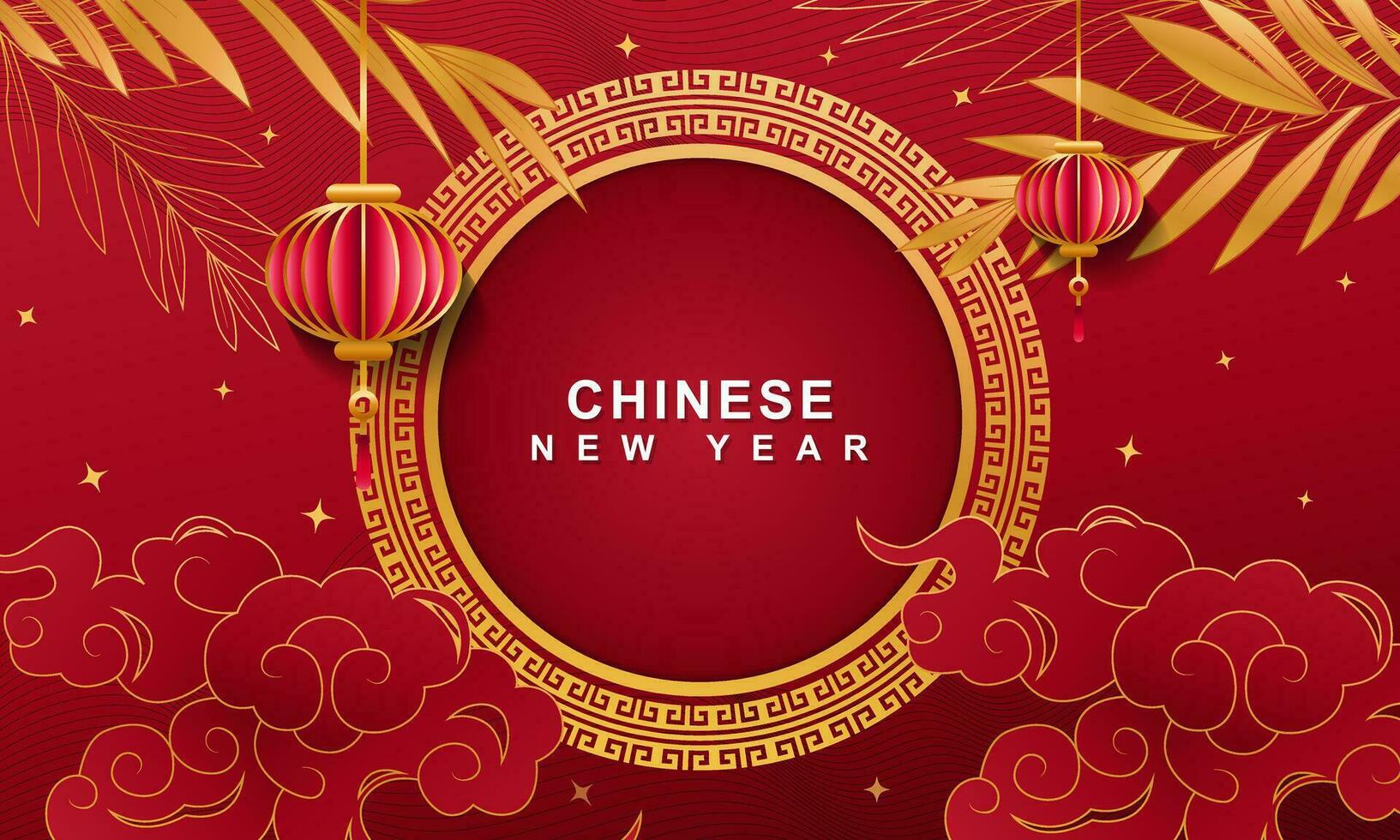 Chinese New Year greeting luxury background. Chinese New Year blank banner design vector