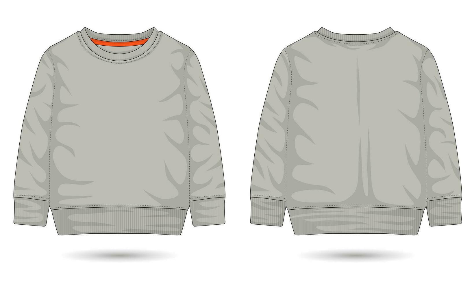 Children's sweatshirt mockup front and back view vector