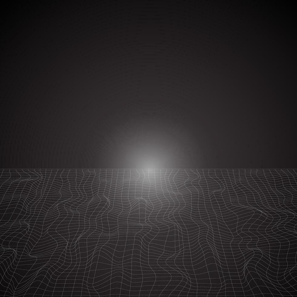 Wireframe dark abstract background. Blank wireframe poster design vector