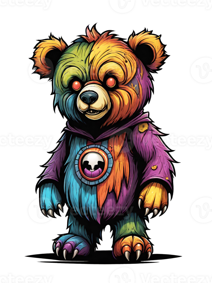 AI generated bear cartoon character on transparent background png