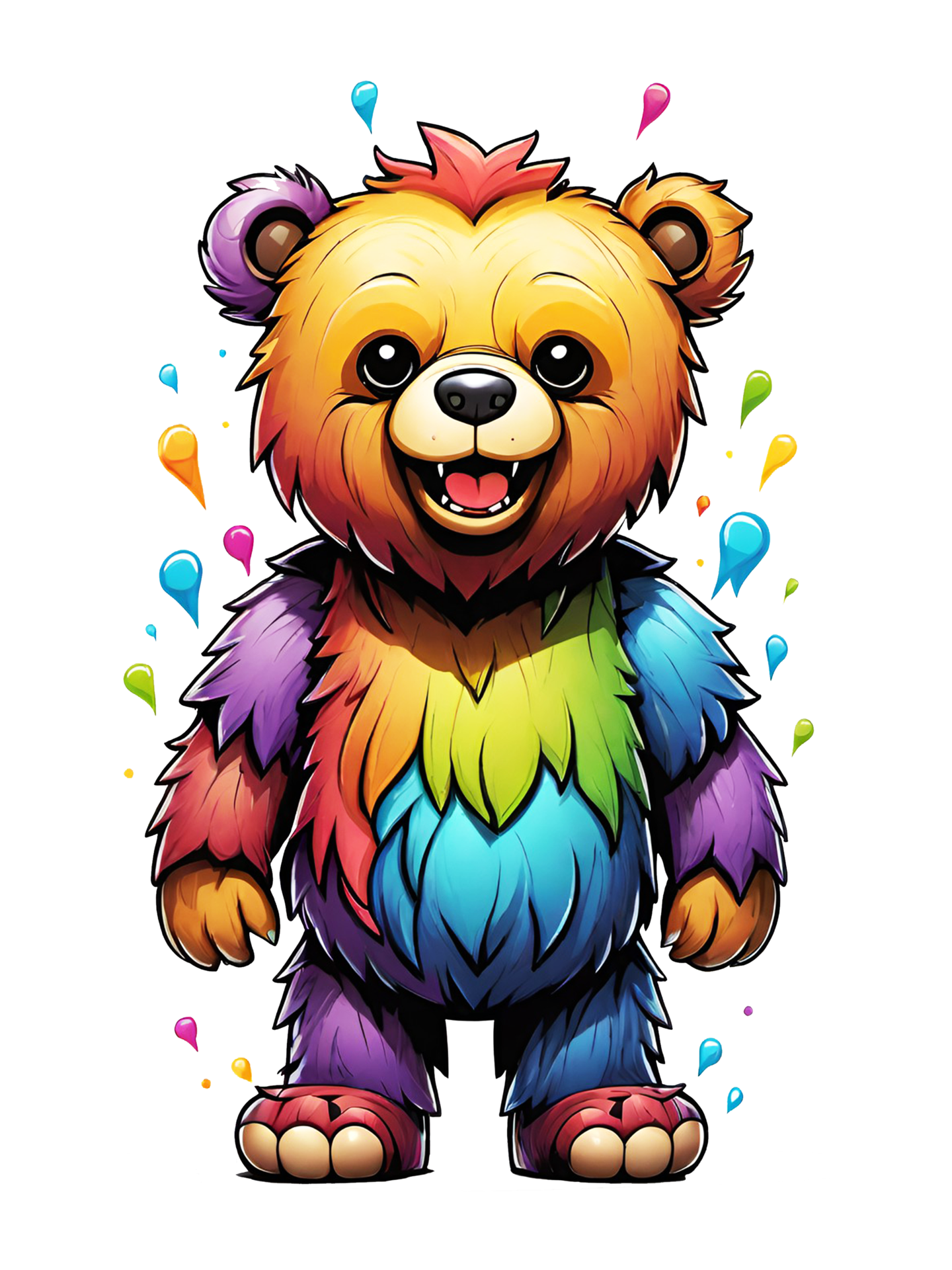 AI generated bear cartoon colorful character on transparent background ...