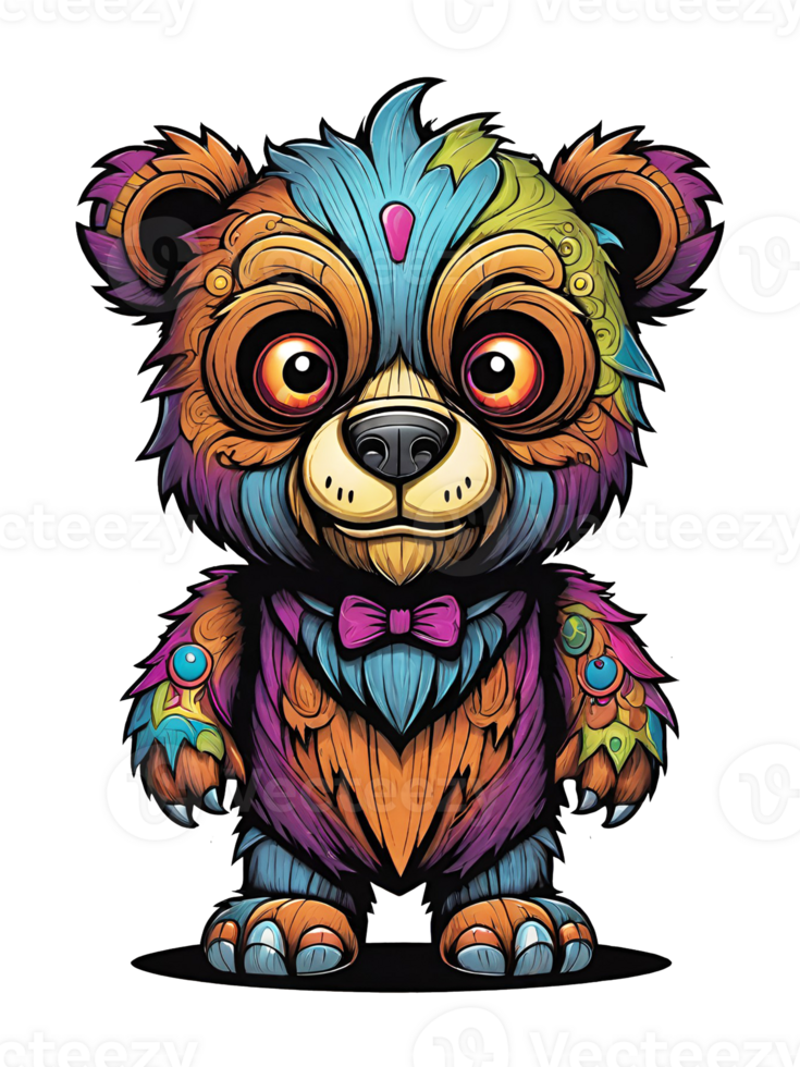 AI generated Bear cartoon character on transparent background png