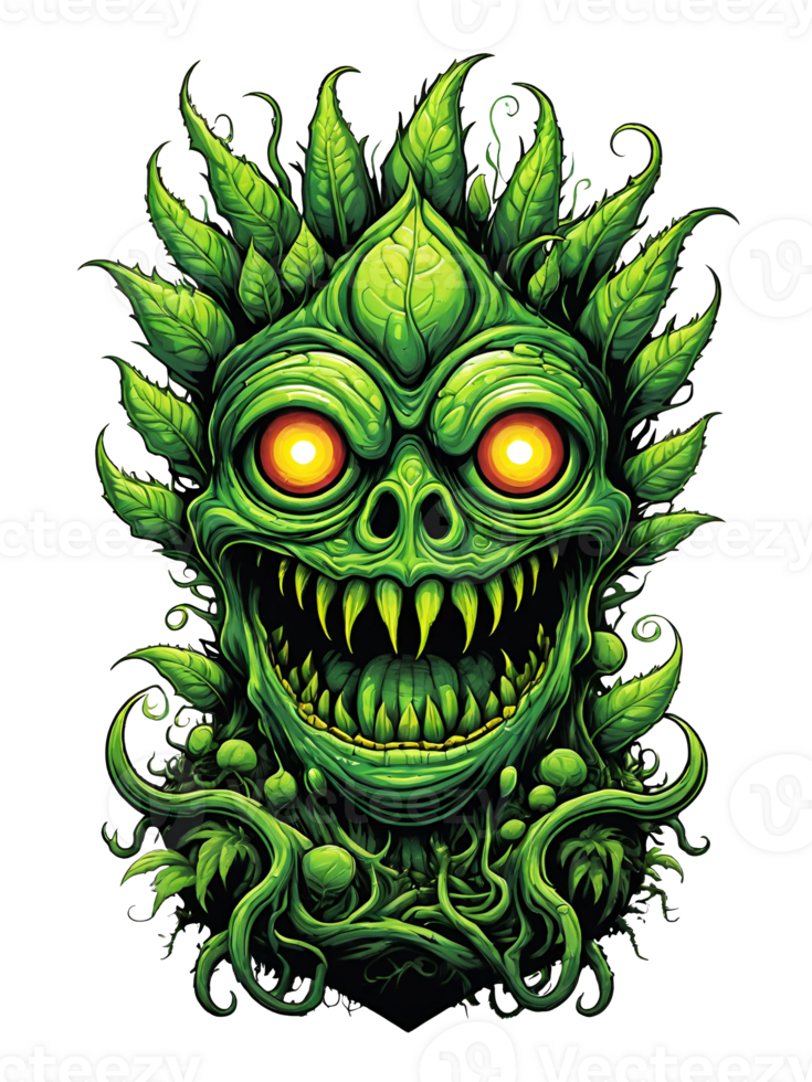 AI Generated Green Monster Plants Character Design Illustration On ai-generated-green-monster-plants-character-design-illustration-on