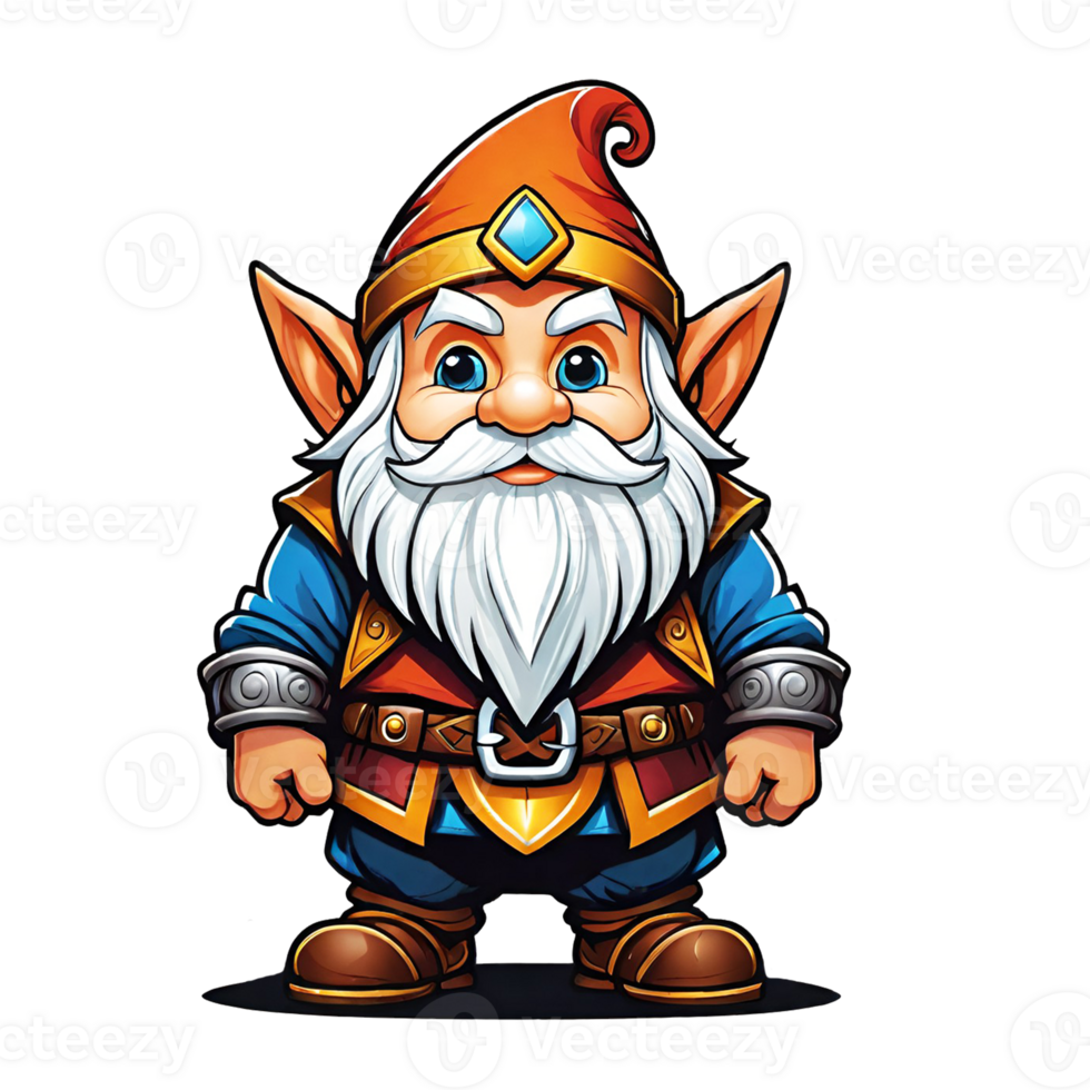 AI generated Dwarf cartoon character design illustration on transparent background png