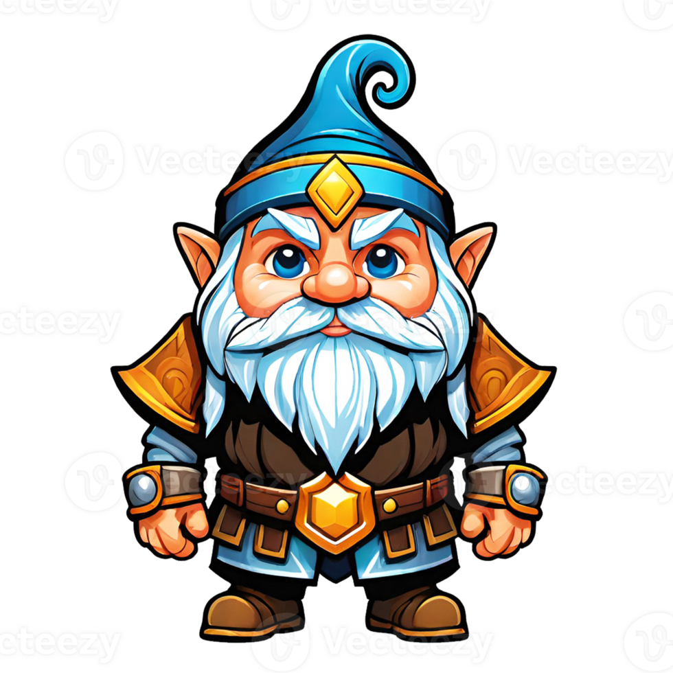 AI generated Dwarf cartoon character design illustration on transparent background png