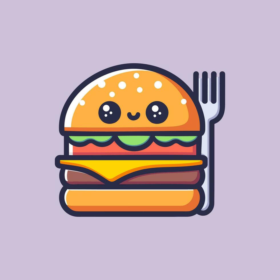 hamburguesa dibujos animados ilustración. plano dibujos animados estilo vector