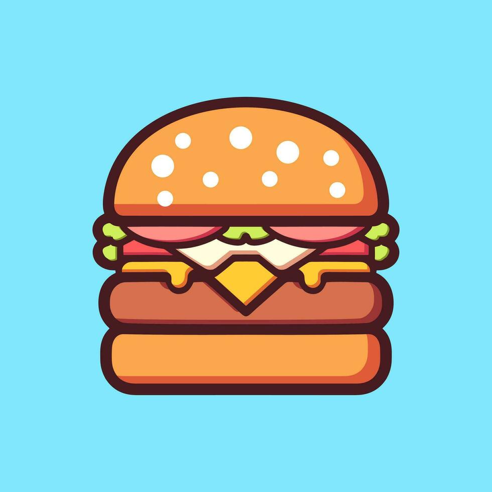 hamburguesa dibujos animados ilustración. plano dibujos animados estilo vector