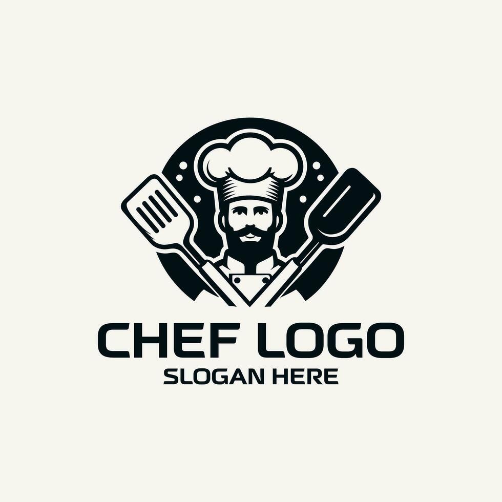 vector flat chef logo template collection