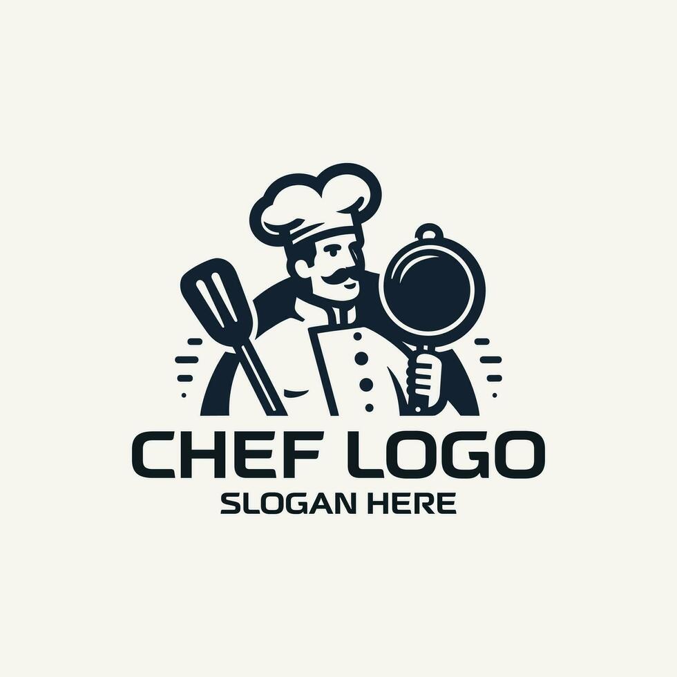 vector flat chef logo template collection