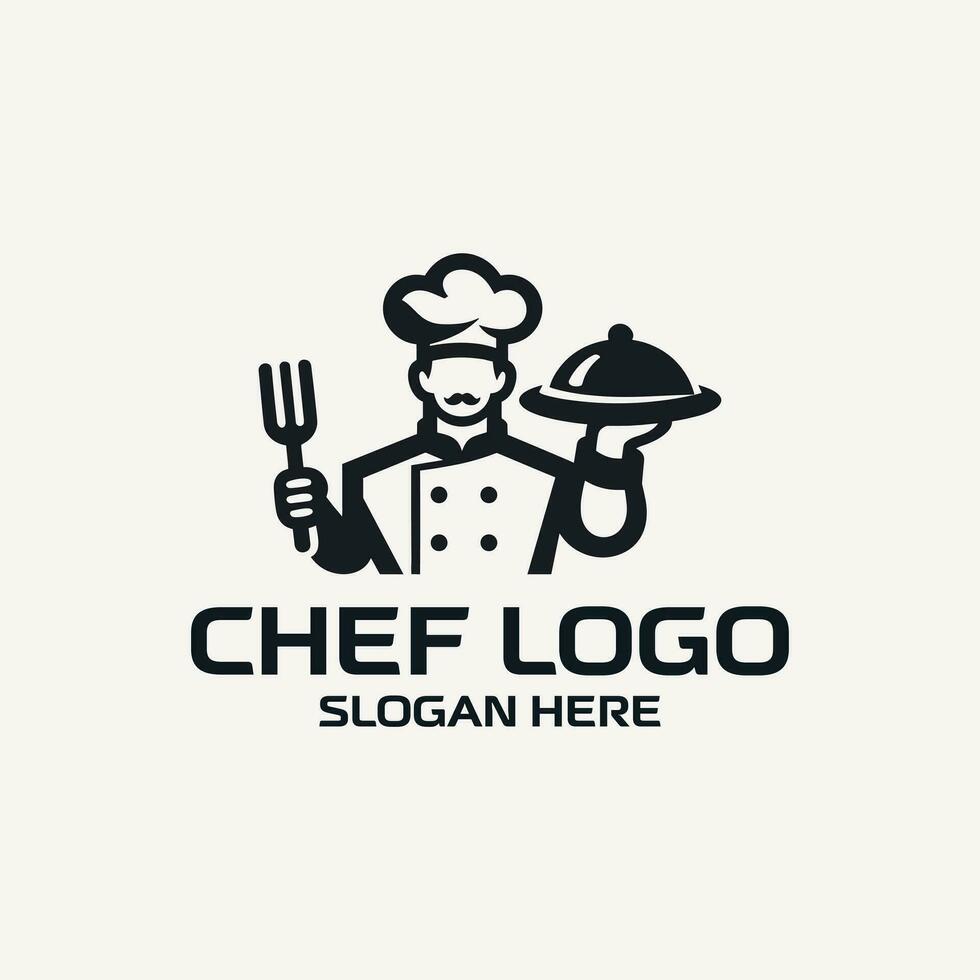 vector flat chef logo template collection