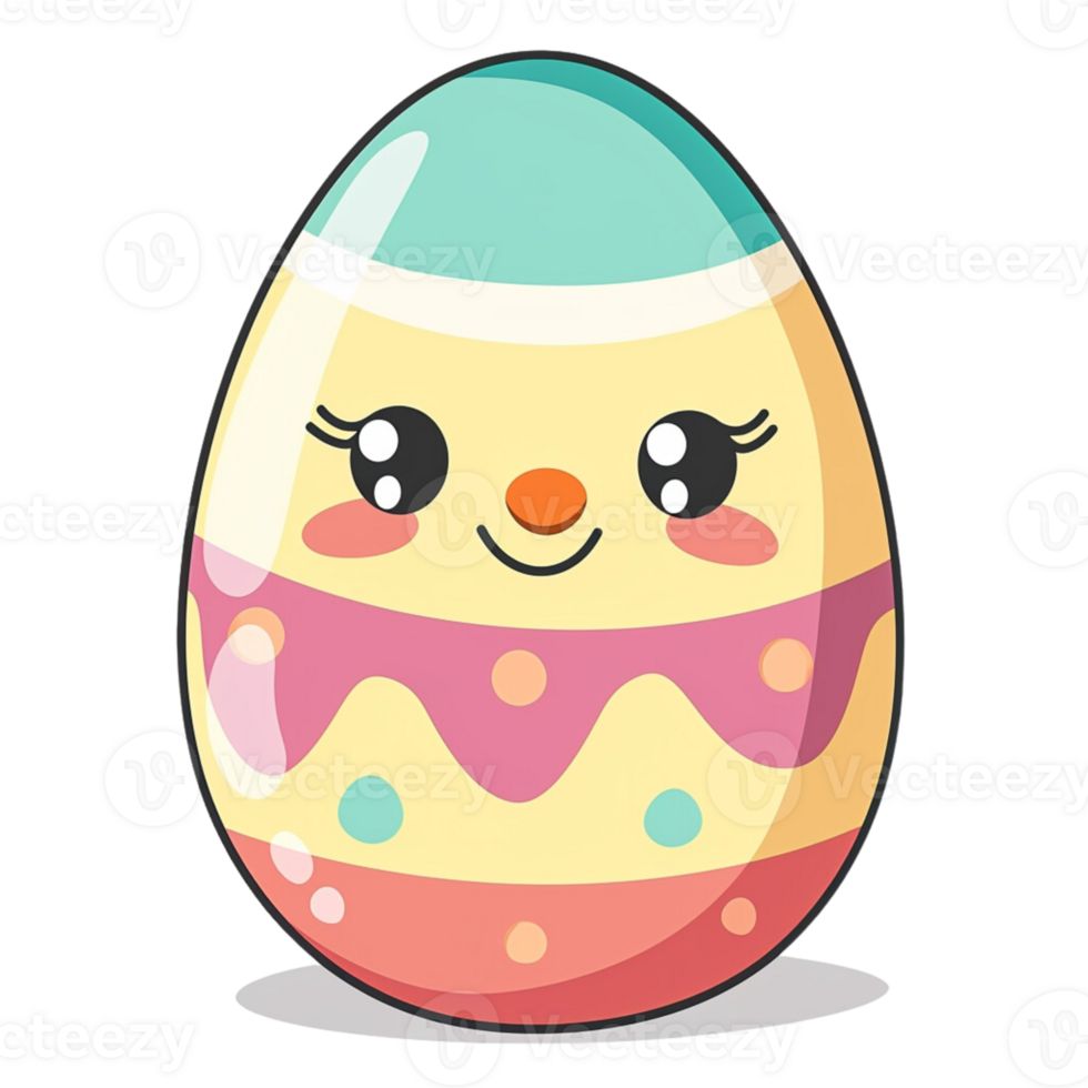 AI generated Easter egg cartoon style png