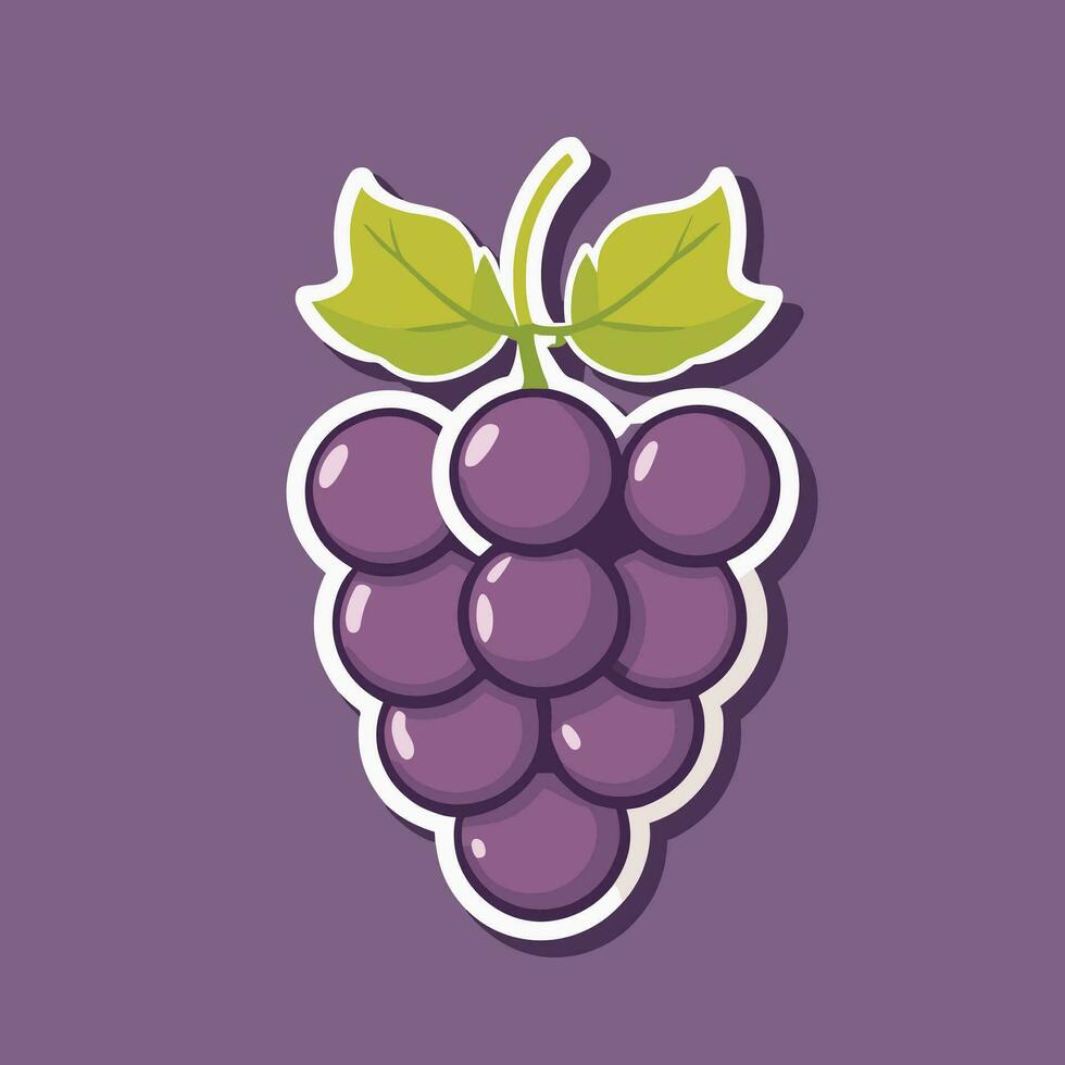 Purple grape cartoon clipart vector illustration