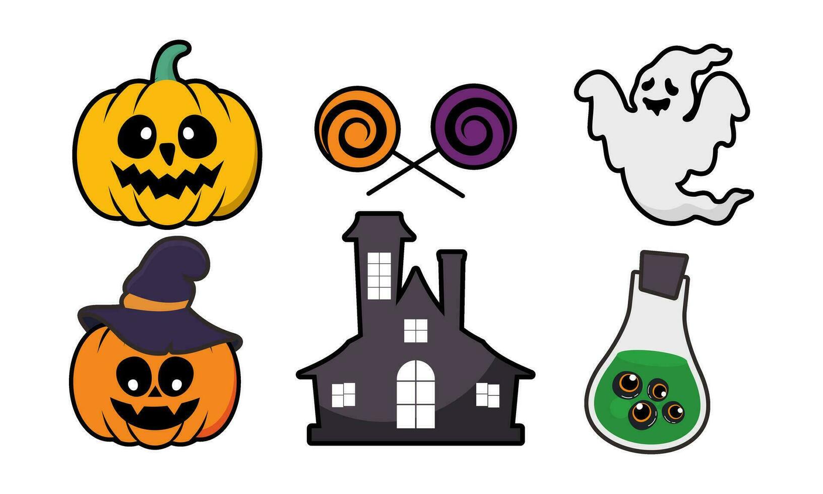 Cartoon halloween design elements vector