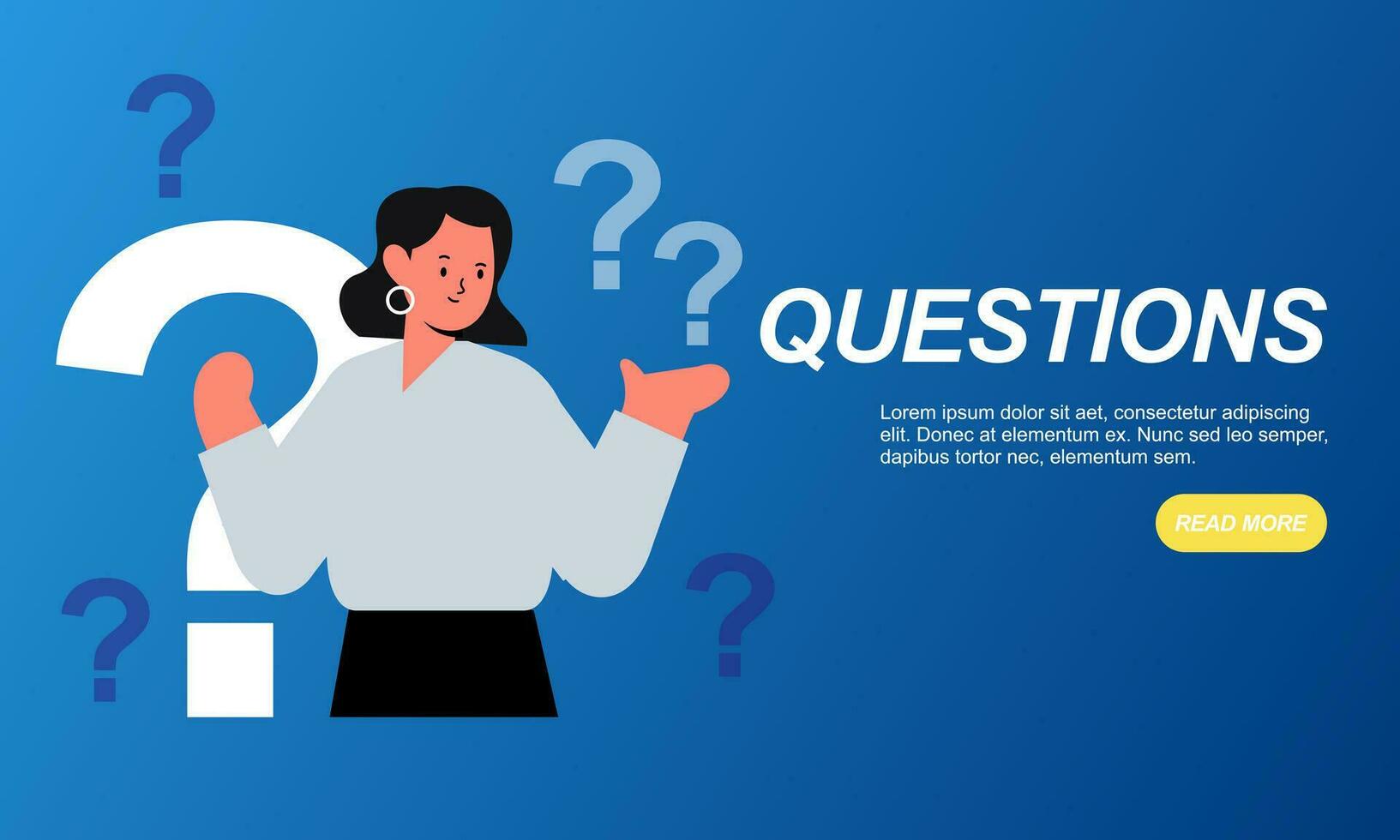 Flat questions concept illustration vector
