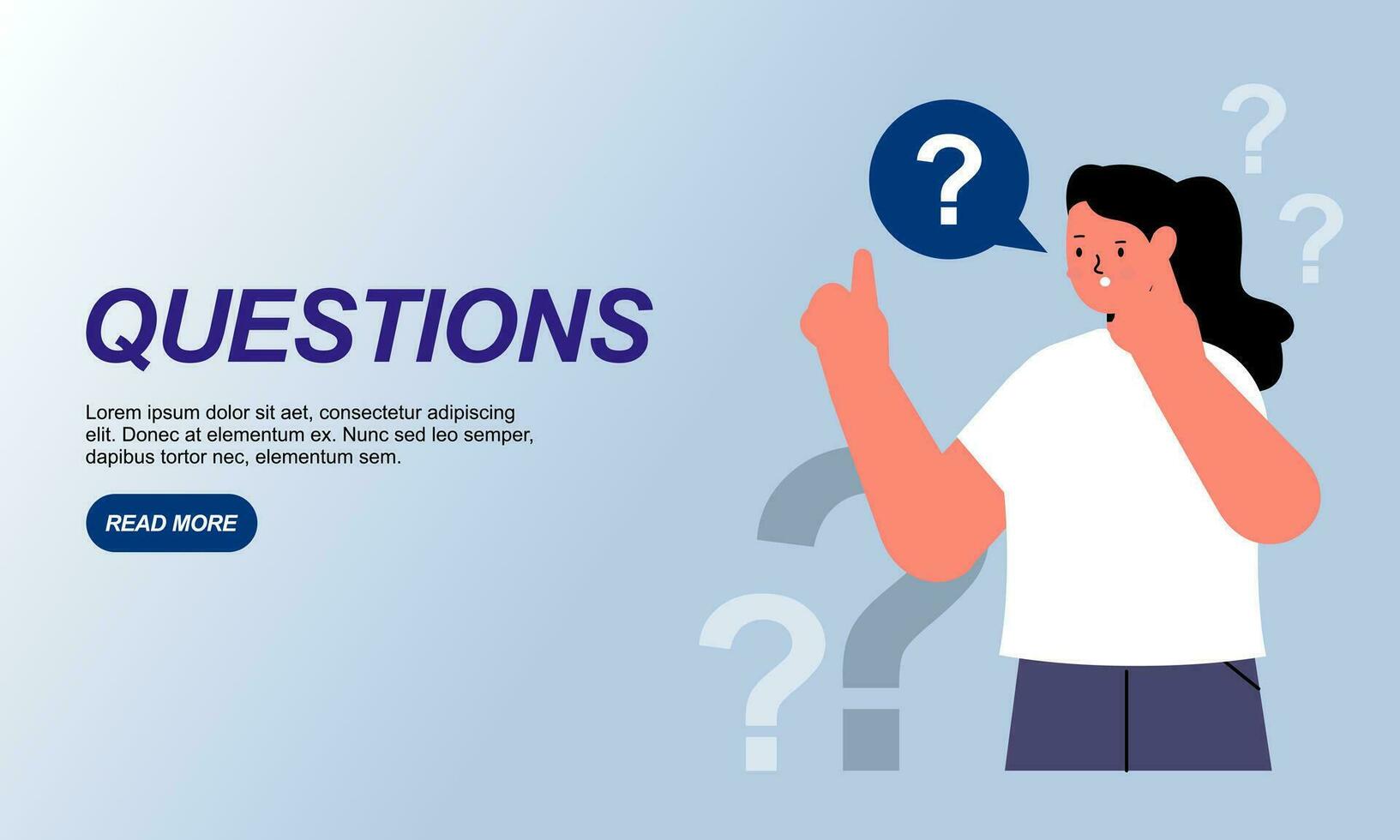 Flat questions concept illustration vector