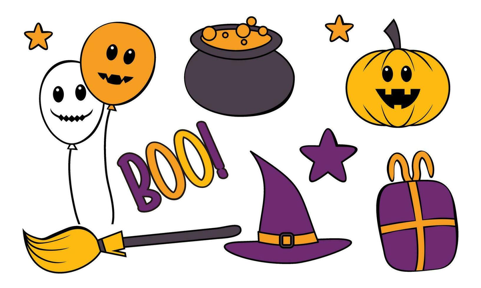 Cartoon halloween design elements vector