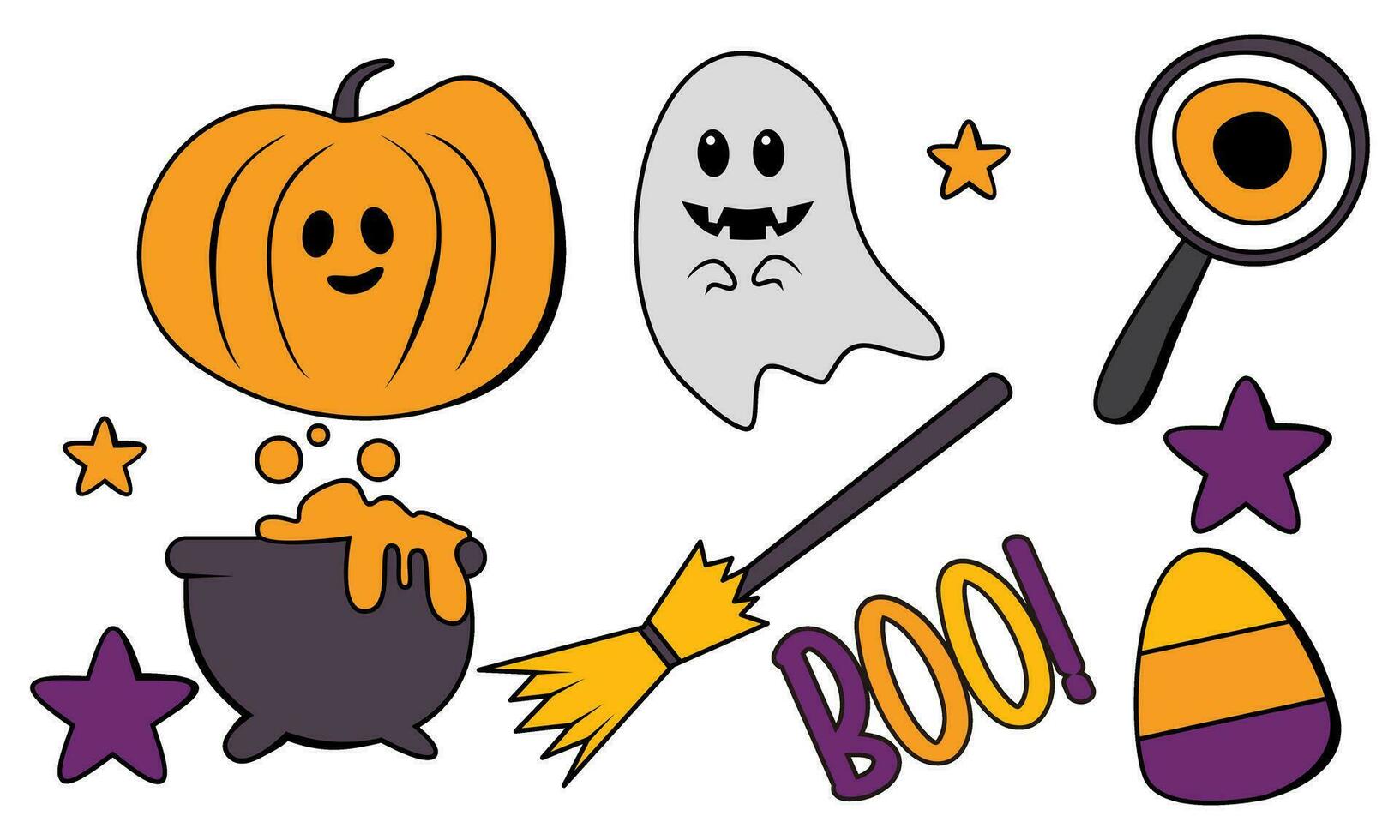 Cartoon halloween design elements vector