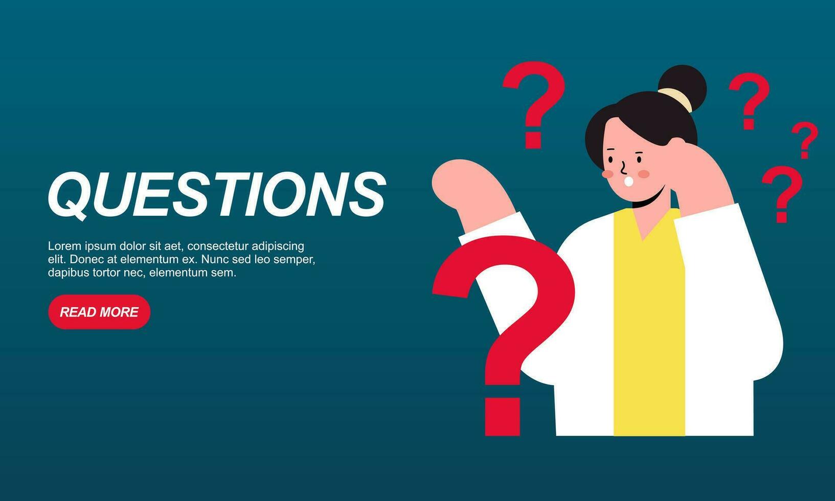 Flat questions concept illustration vector