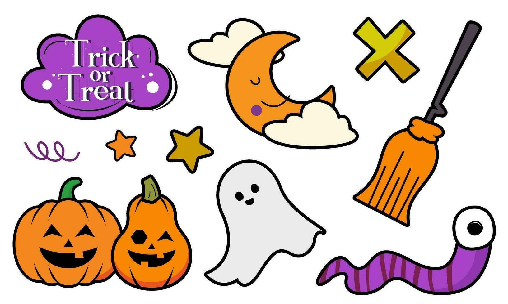 Cartoon halloween design elements vector