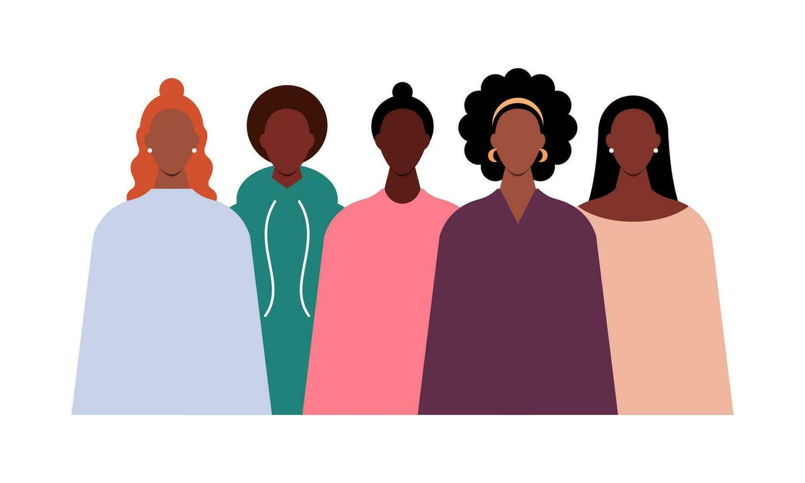 Black community, african people gathered together illustration vector