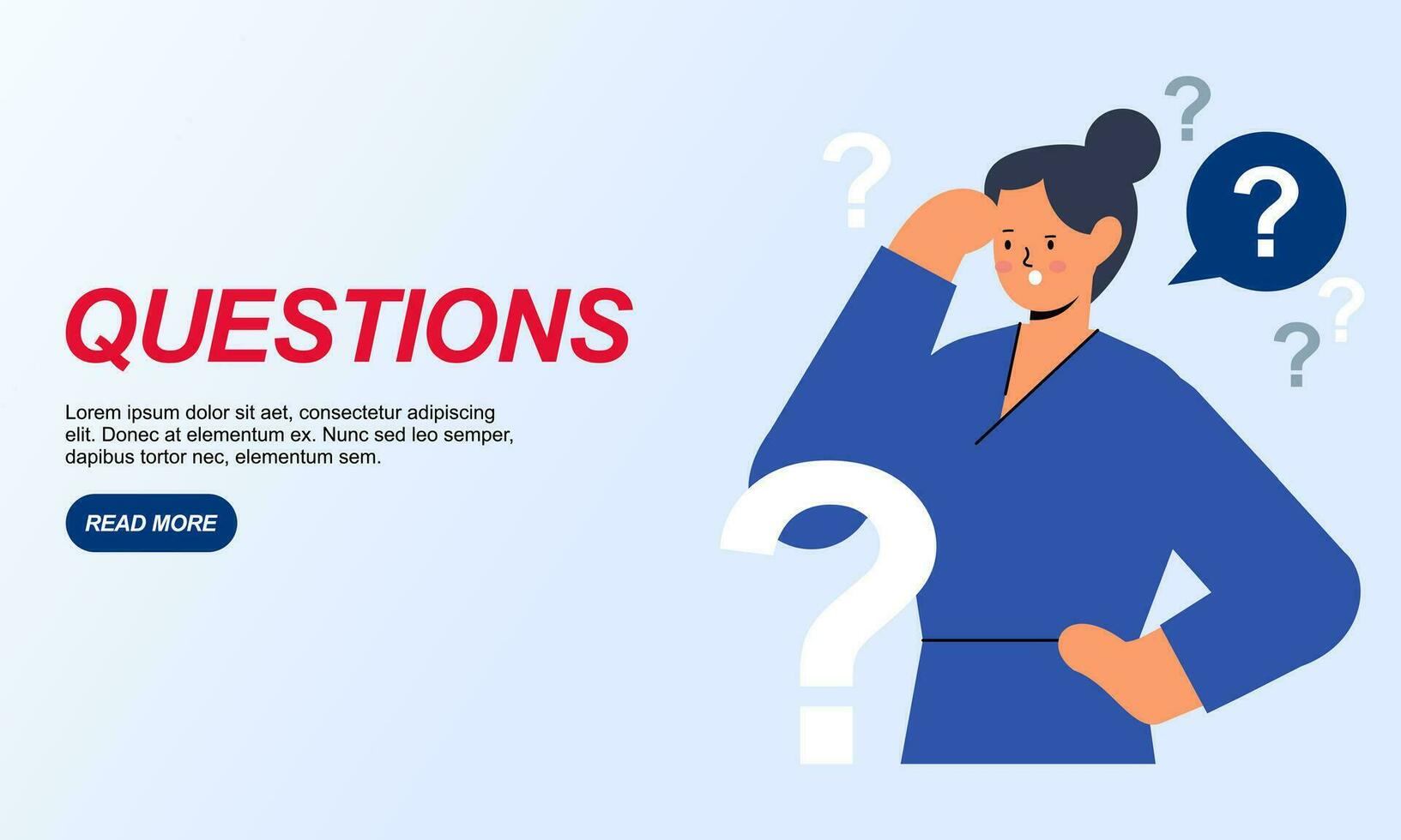Flat questions concept illustration vector