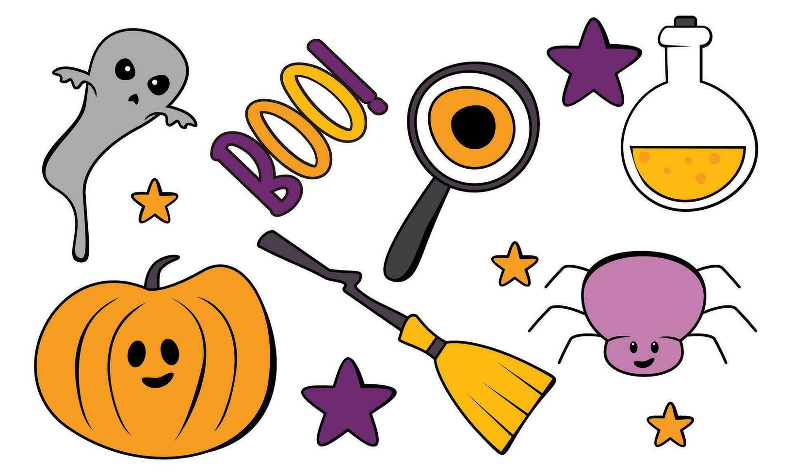 Cartoon halloween design elements vector