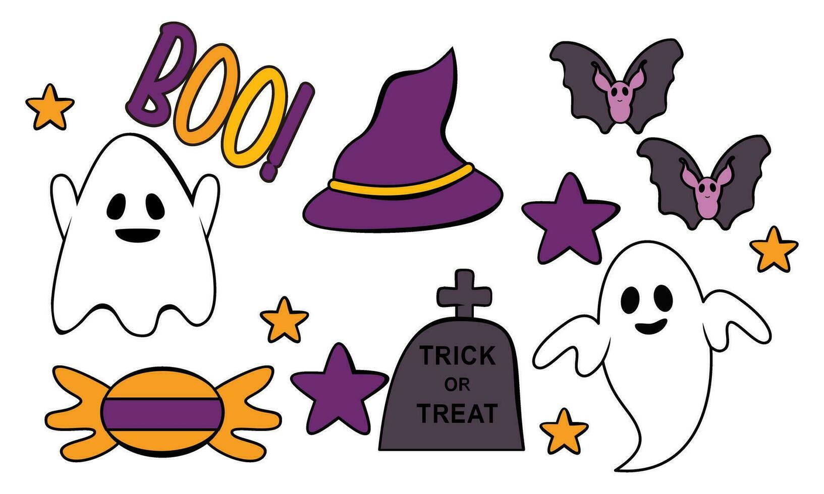 Cartoon halloween design elements vector