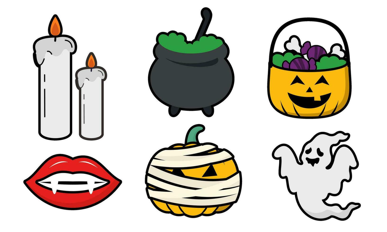 Cartoon halloween design elements vector