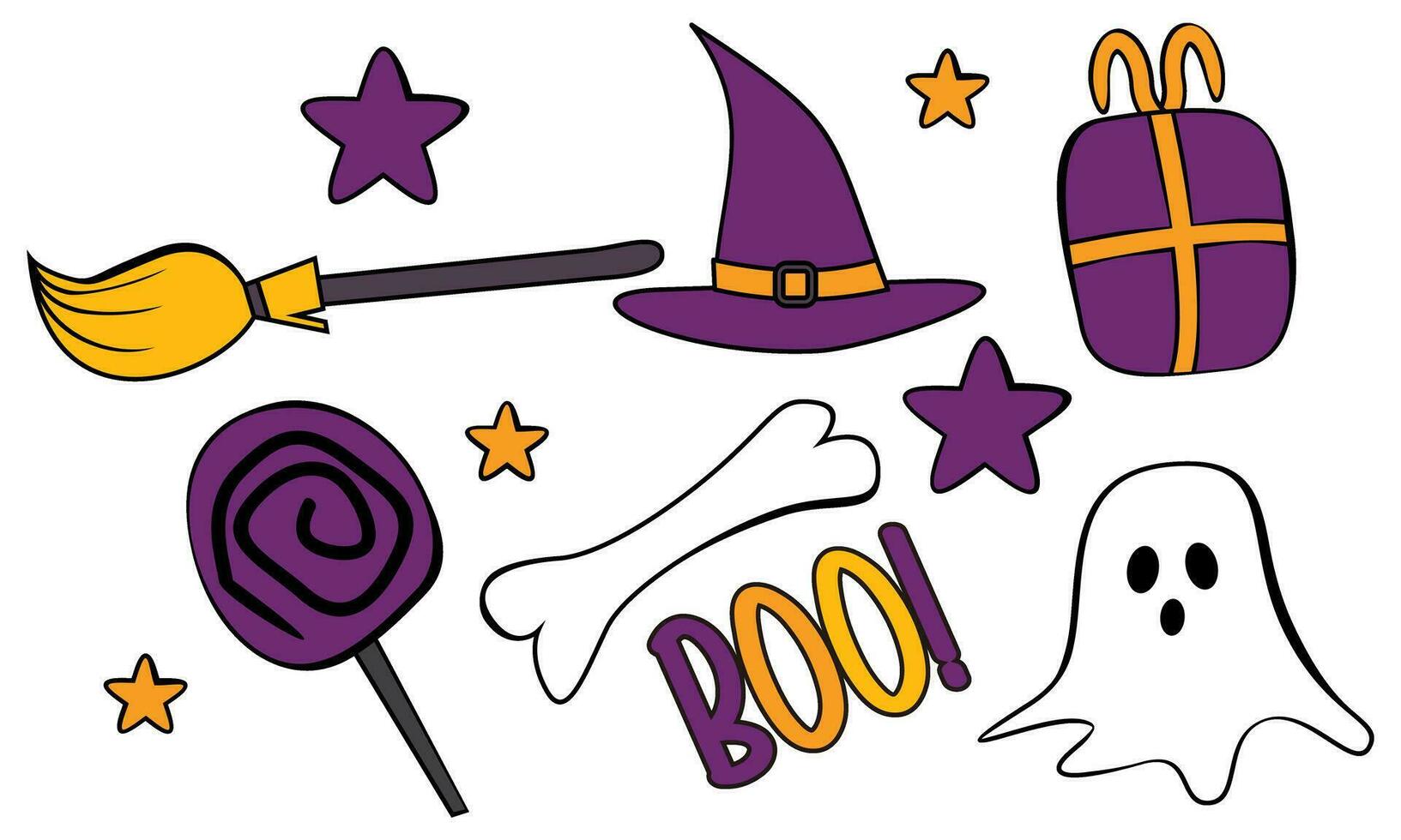 Cartoon halloween design elements vector