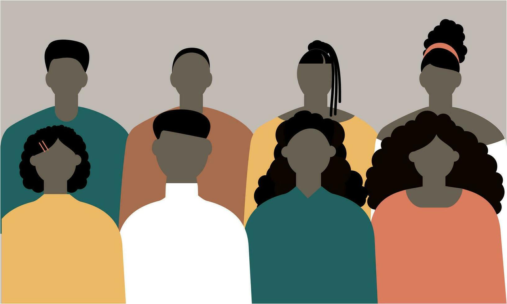 negro comunidad, africano personas reunido juntos ilustración vector