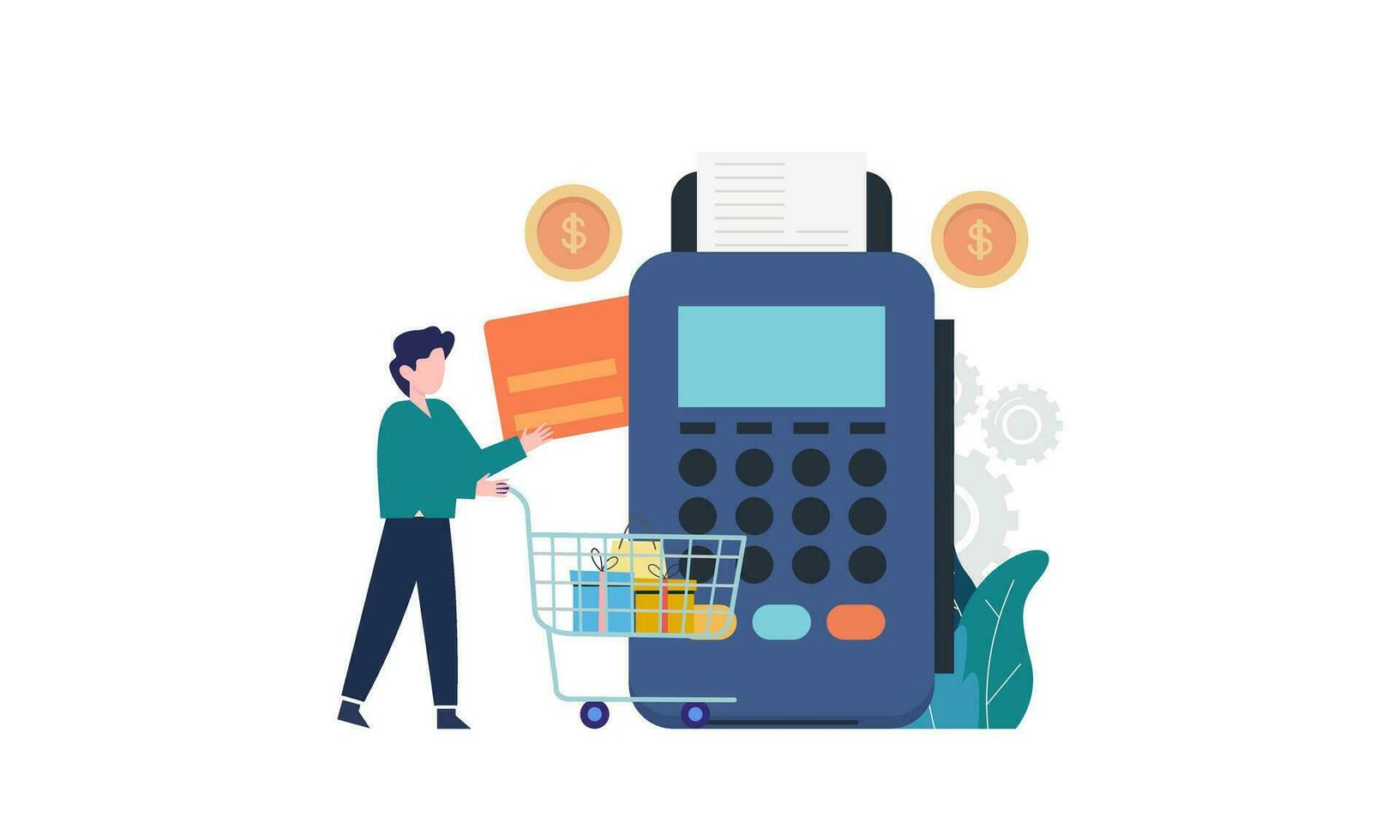 en línea compras y comercio electrónico concepto ilustración vector