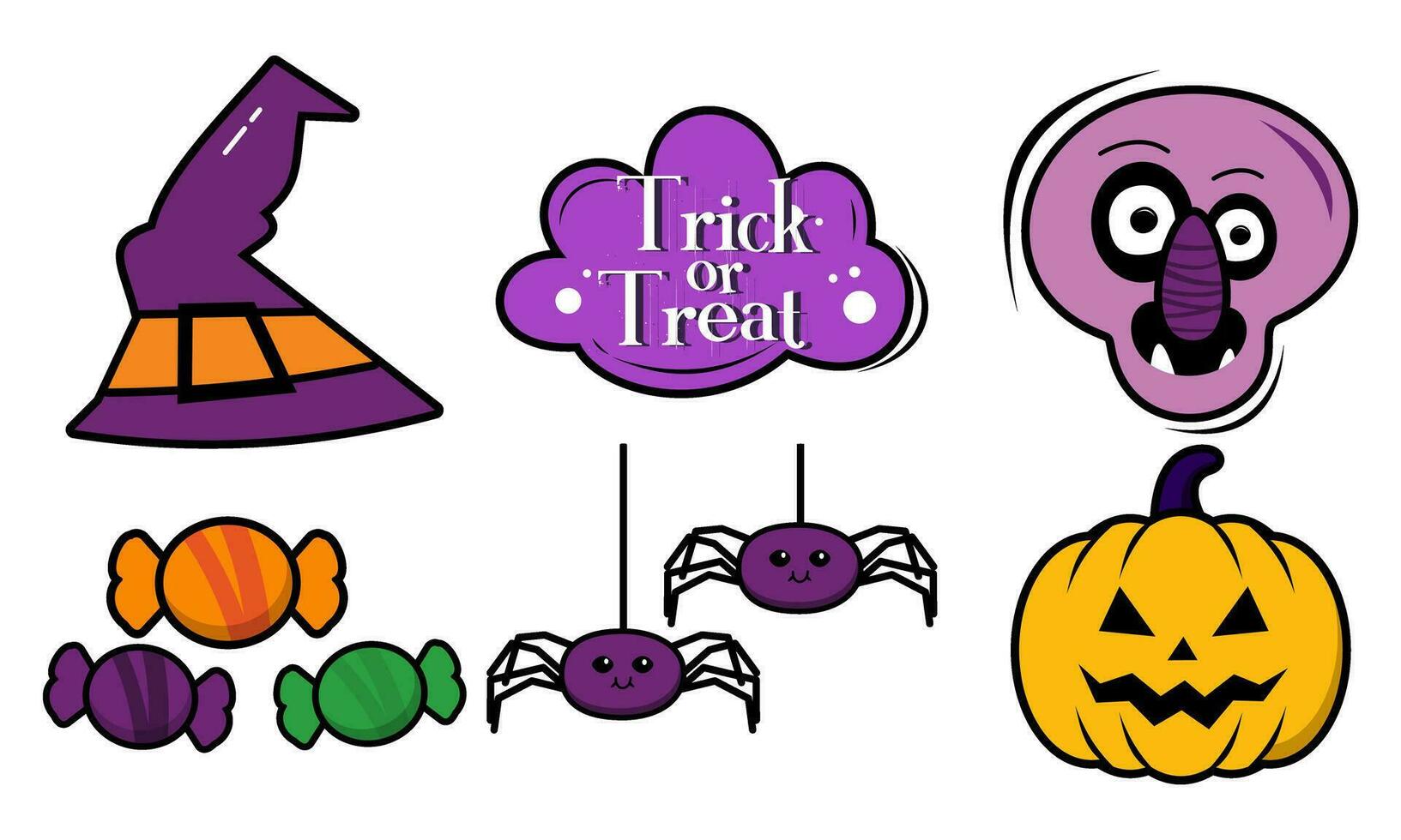 Cartoon halloween design elements vector