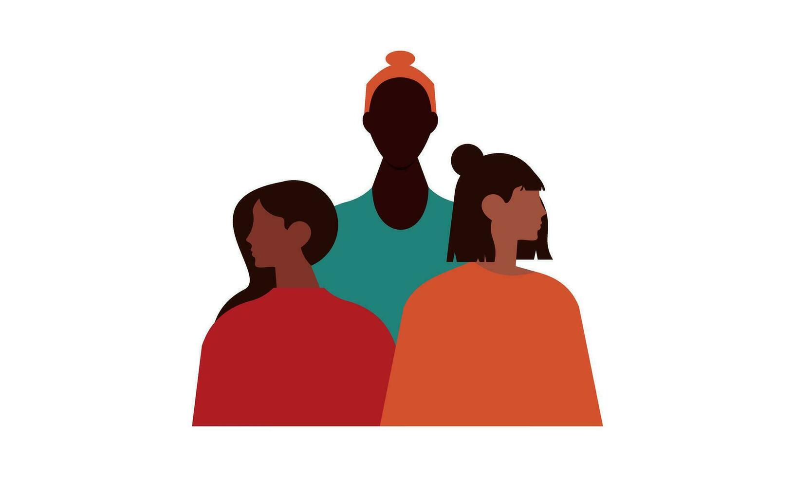 Black community, african people gathered together illustration vector