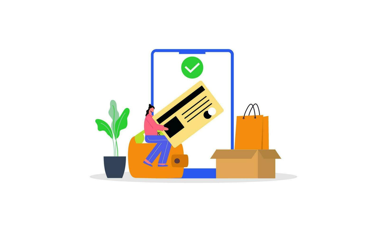 Online shopping and E-commerce concept illustration vector