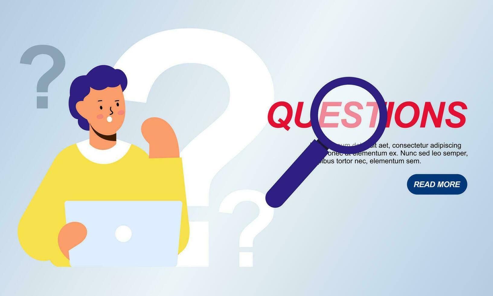 Flat questions concept illustration vector