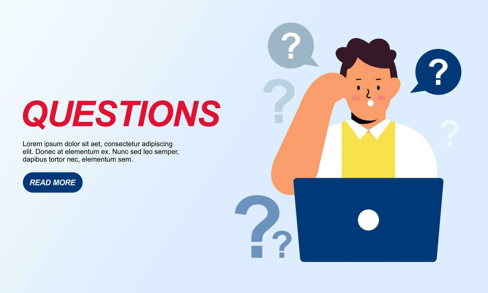 Flat questions concept illustration vector