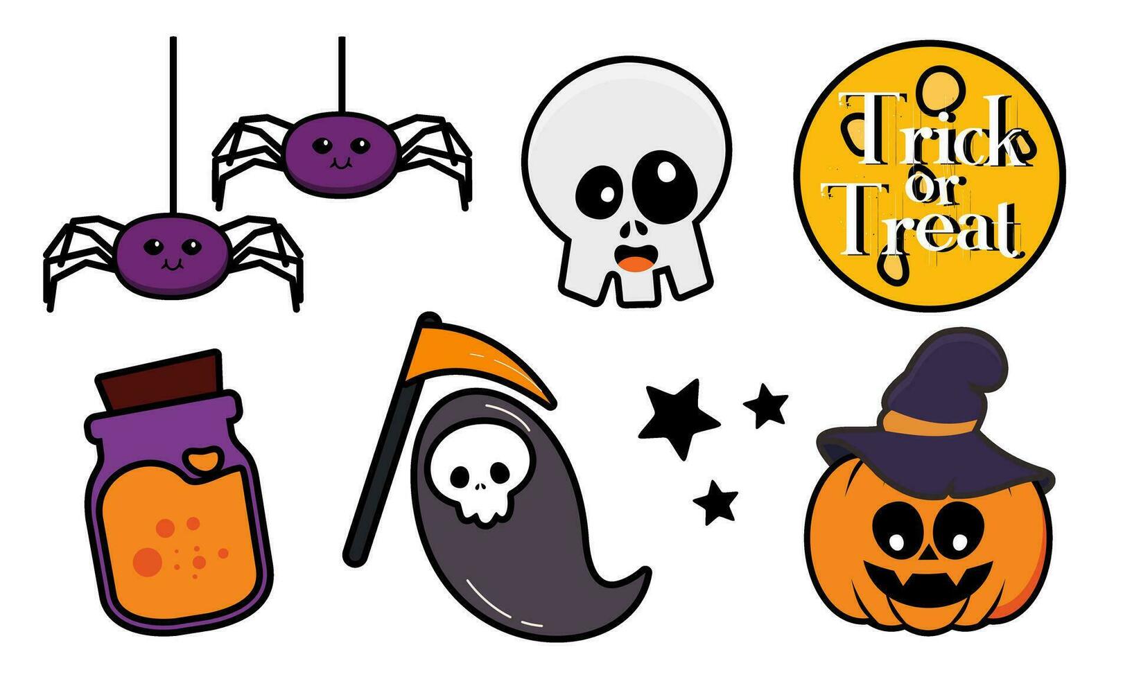 Cartoon halloween design elements vector