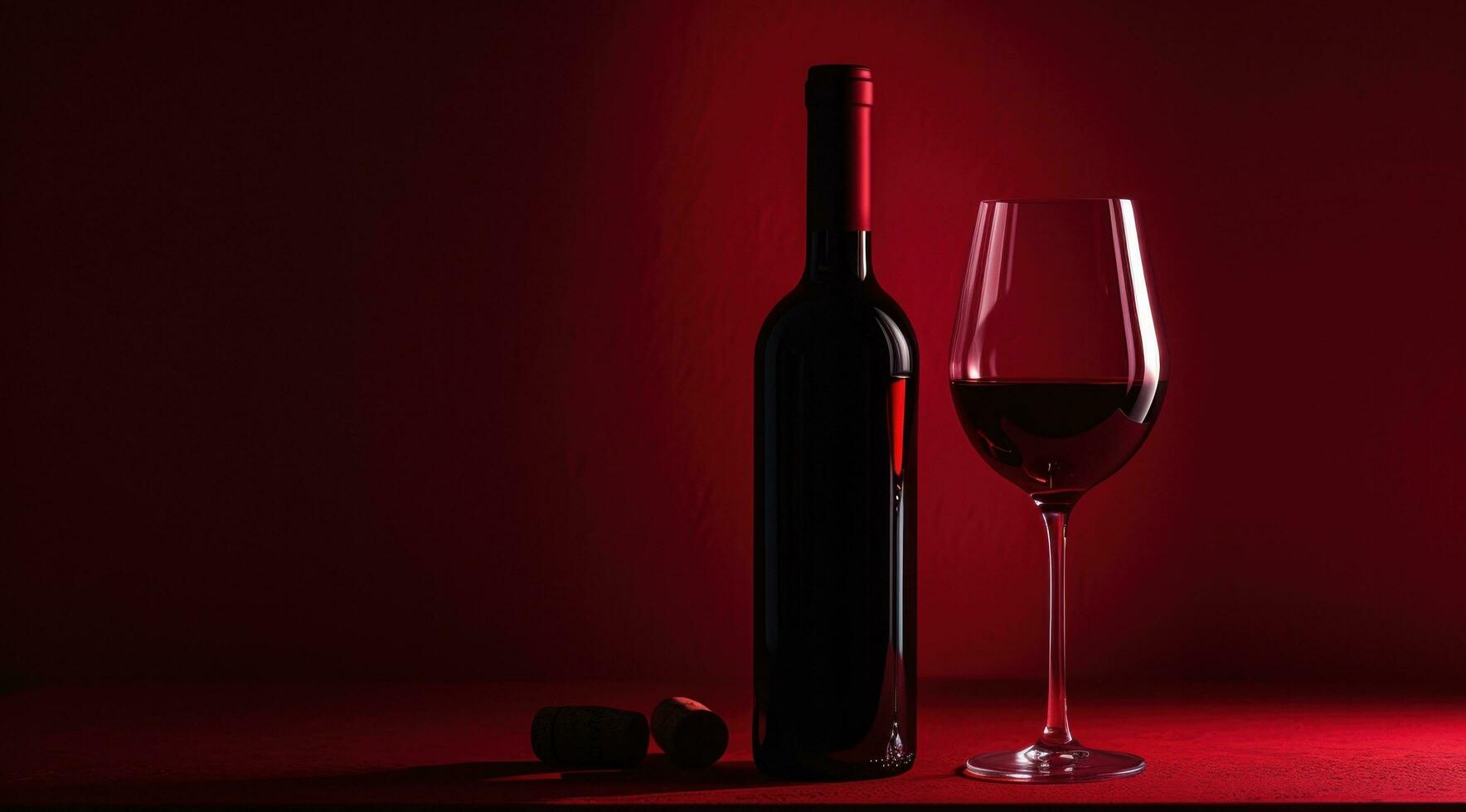 AI generated a glass of red wine on a table with cranberries on the top photo