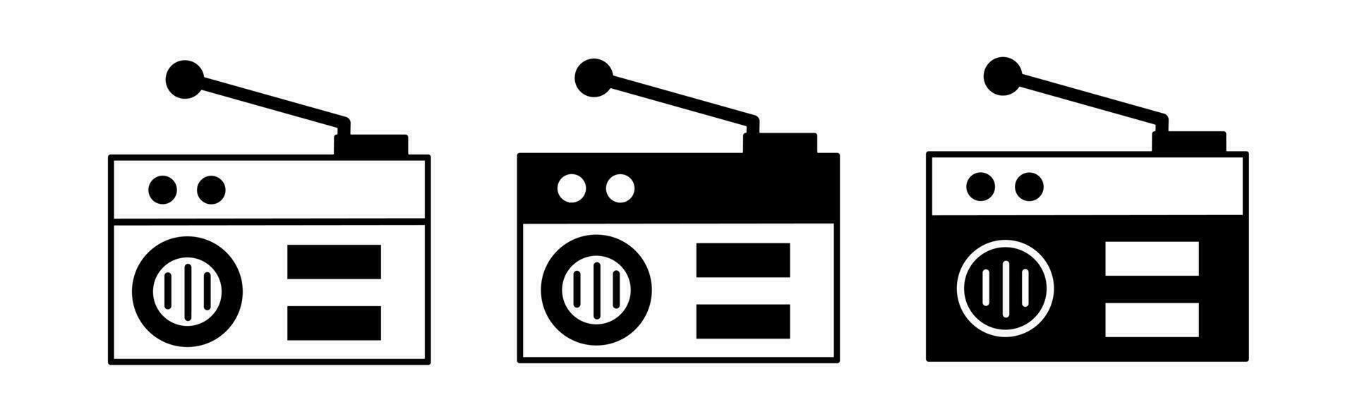 radio retro ilustración. radio retro icono vector colocar. diseño para negocio. valores vector.