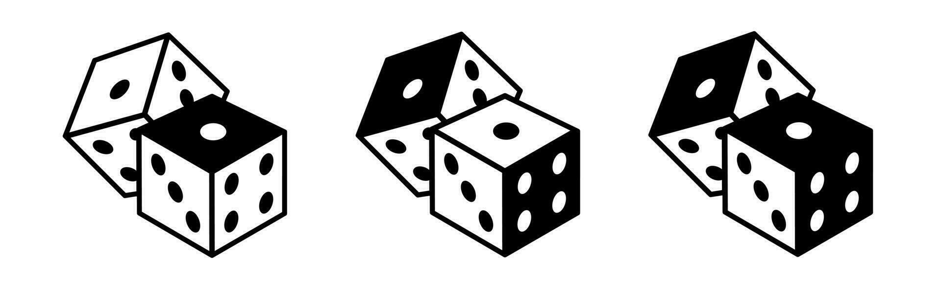 Dice illustration.  Dice icon vector set. Design for business. Stock vector.