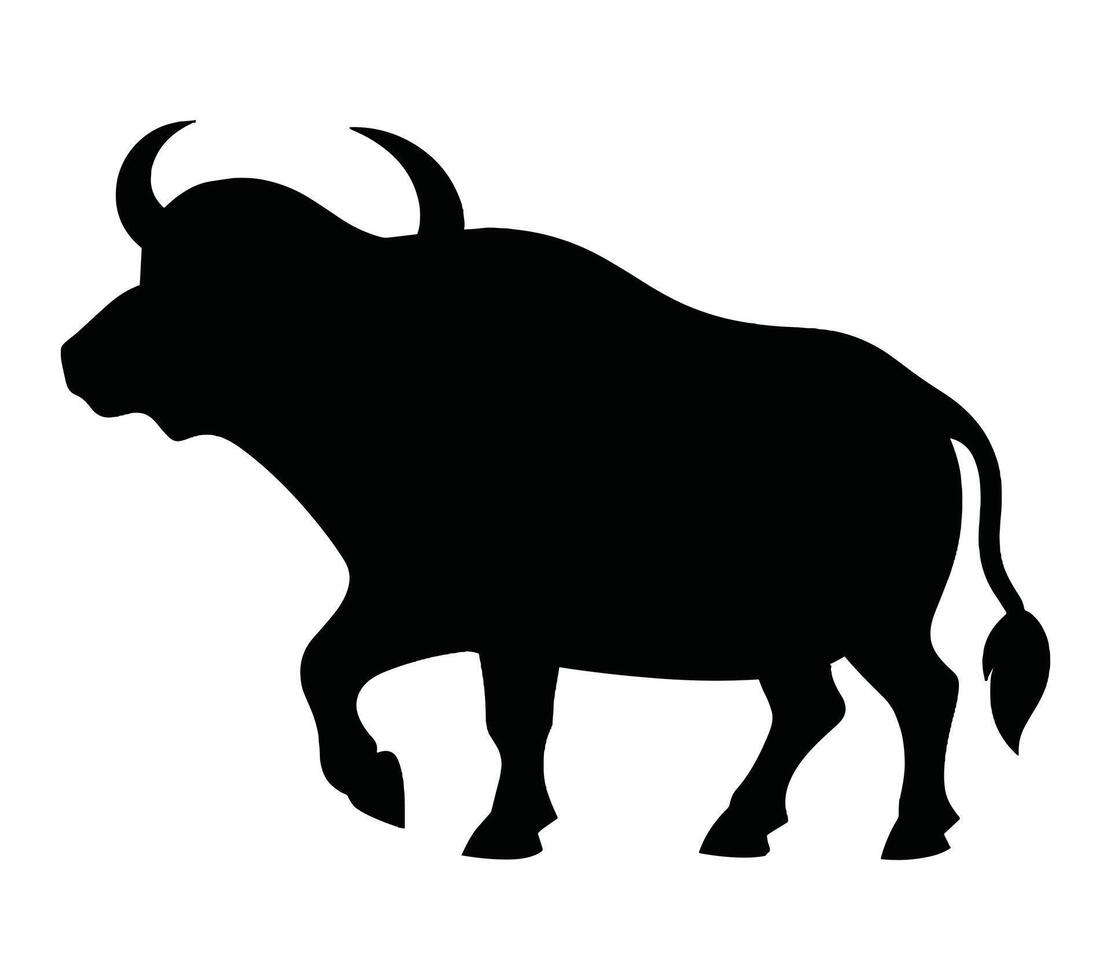 africano búfalo. vector imagen. blanco antecedentes.