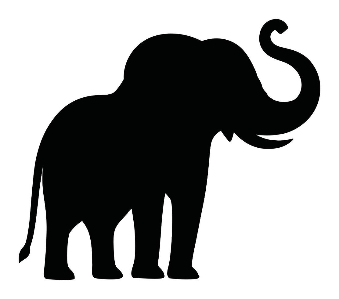 Vector, isolated silhouette of african elephant. vector