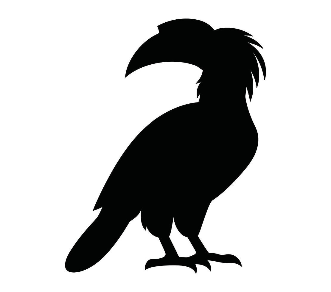 African Gray Hornbill. Vector image. White background.